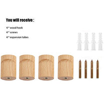 Load image into Gallery viewer, Pack of 4,Natural Wood Coat Hook,Modern Wall Mount Single Decorative Hook Hanger for Hanging Towel Coat Hat Bag Robe (Beech Wood)
