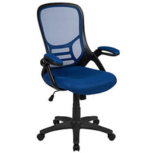 Load image into Gallery viewer, Flash Furniture High Back Blue Mesh Ergonomic Swivel Office Chair with Black Frame and Flip-up Arms