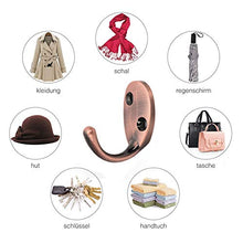 Load image into Gallery viewer, GoYonder Coat Hooks Wall Mounted Robe Hook Towel Hat Coat Key Hooks Bronze Single Wall Mounted Hook Hangers Screws (Red Copper)