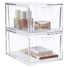 Load image into Gallery viewer, STORi Audrey Stackable Cosmetic Organizer Drawers 4-1/2" Tall | set of 2 Clear