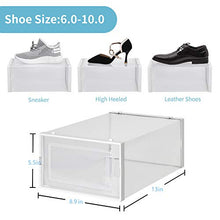 Load image into Gallery viewer, Amzdeal 6 Pcs Stackable Shoe Storage Boxes - Clear Plastic Stackable Shoe Organizer, Front Opening Shoe Container Box for Closets, Space Saver Foldable Shoe Box Bin. Fit up to US Size 10