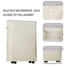 Load image into Gallery viewer, Chrislley Slim Rolling Laundry Hamper with Wheels Thin Laundry Hamper Narrow Clothes Hampers Tall Dirty Laundry Hamper Basket (Slim 22 Inches, Beige)
