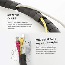 Load image into Gallery viewer, 10-ft Cable Slinky Soft and Flexible Rubber Spiral Cord Wrap (2-ft X 5 pcs) Black