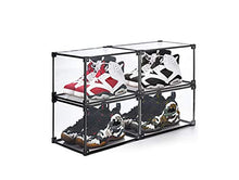 Load image into Gallery viewer, YPath Clear Acrylic Shoe Box Plastic Stackable-Sneaker Storage Drawer Containers Shelf-Magnetic Lids Side Open Display Case Organizer for Sneakerheads, Fully Transparent Design for Collectibles(4PCS)