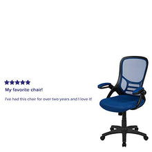 Load image into Gallery viewer, Flash Furniture High Back Blue Mesh Ergonomic Swivel Office Chair with Black Frame and Flip-up Arms