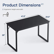 Load image into Gallery viewer, Coleshome 47 Inch Computer Desk, Modern Simple Style Desk for Home Office, Study Student Writing Desk,Black
