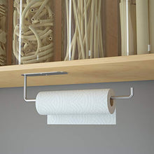Load image into Gallery viewer, Paper Towel Holder - Self Adhesive or Drilling, Under Cabinet Paper Towel Holder, SUS304 Stainless Steel Paper Towel Holder Wall Mount for Kitchen, Cabinets, Bathroom, Wall(Silver)