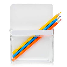 Load image into Gallery viewer, TecUnite 2 Pieces Magnetic Pencil Holder Plastic Cup Pencil Holders Storage Pocket for Refrigerator Whiteboard Pens Markers Locker Accessories