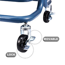 Load image into Gallery viewer, 3-Tier Metal Mesh Storage Utility Cart with Brake Wheels, Rolling Cart with Removable Handle, Navy Blue