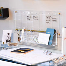 Load image into Gallery viewer, russell+hazel Acrylic Weekly Wall Calendar, Clear and Gold-Tone, Includes Wet Erase Markers and Mounting Hardware, 24” x 10” x .25”