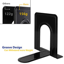 Load image into Gallery viewer, Jekkis 20pcs Metal Bookends, Heavy Duty Book Ends, 6.6 x 5.7 x 4.9 inches Black Bookend Supports, Nonskid Bookends for Shelves, Office and Home