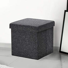 Load image into Gallery viewer, Seville Classics Foldable Storage Footrest Toy Box Coffee Table Chest Ottoman, 1-Pack, Modern Gray