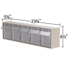 Load image into Gallery viewer, Akro-Mils 06705 TiltView Horizontal Plastic Organizer Storage System Cabinet with 5 Tilt Out Bins, (23-5/8-Inch Wide x 6-1/2-Inch High x 5-5/8-Inch Deep), Stone