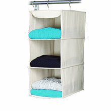 Load image into Gallery viewer, Richards Homewares 3 Shelf Sweater Organizer, 10"W X 15" D X 24" H-Canvas/Natural