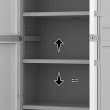 Load image into Gallery viewer, Keter Storage Cabinet with Doors and Shelves for Tool and Home Organization, White & Grey