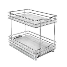 Load image into Gallery viewer, Lynk Professional Slide Out Double Spice Rack Upper Cabinet Organizer, 6-1/4", Chrome