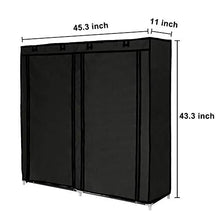 Load image into Gallery viewer, Blissun 7 Tier Shoe Rack Storage Organizer, 36 Pairs Portable Double Row Shoe Rack Shelf Cabinet Tower for Closet with Nonwoven Fabric Cover, Black