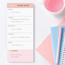 Load image into Gallery viewer, Sweetzer & Orange Best Week Ever Small Weekly Planner Notepad (Pink) Undated Planner, Daily Agenda, Weekly Calendar, Day Planner with 52 Week Planner Calendar Pages, 4x9” Organizer Planner