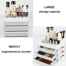 Load image into Gallery viewer, JULY'S SONG Cosmetic Makeup Organizer with Drawers, Plastic Bathroom Skincare Storage Box Brush Lipstick Holder(S-3, Grey)