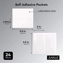 Load image into Gallery viewer, Self Adhesive Pockets with Labels Blank Cards (3 x 5.9 in, 24 Pieces)
