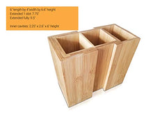 Load image into Gallery viewer, Bamboo Expandable Cooking Utensil Kitchen Tool Holder | Natural Spatula Spoon Caddy | Counter Stove Top Organizer by SplashSoup