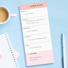 Load image into Gallery viewer, Sweetzer & Orange Best Week Ever Small Weekly Planner Notepad (Pink) Undated Planner, Daily Agenda, Weekly Calendar, Day Planner with 52 Week Planner Calendar Pages, 4x9” Organizer Planner