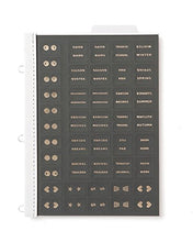 Load image into Gallery viewer, russell+hazel Mini Loop Smartdate Tabs Binder Insert, 1 Sheet of 60 Adhesive Pieces, 7” x 4.25”, Gold (27615)