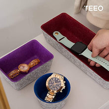 Load image into Gallery viewer, Teeo Felt Drawer Organizer Container Caddy Jewelry Tray Makeup Storage Organizers Home Office Desk Cosmetic Bins Dividers Box Compartment Nursery Bedroom Closet Organization, Pack of 9, Royal Blue