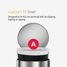 Load image into Gallery viewer, simplehuman 4.5 Liter / 1.2 Gallon Round Bathroom Step Trash Can, Brushed Stainless Steel