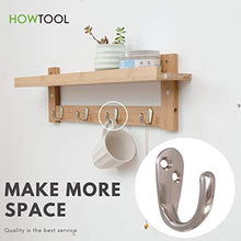 Load image into Gallery viewer, HowTool A101 Single Prong Robe Hook with Screws Brass, 12 Pack