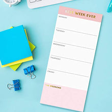 Load image into Gallery viewer, Sweetzer & Orange Best Week Ever Small Weekly Planner Notepad (Pink) Undated Planner, Daily Agenda, Weekly Calendar, Day Planner with 52 Week Planner Calendar Pages, 4x9” Organizer Planner