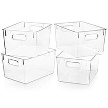 Load image into Gallery viewer, ClearSpace Plastic Storage Bins – Perfect Kitchen Organization or Pantry Storage – Fridge Organizer, Pantry Organization and Storage Bins, Cabinet Organizers - 4 Pack