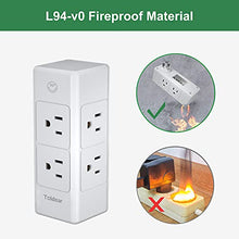 Load image into Gallery viewer, (2-Pack) Toldear 3 Prong Power Strip Wall Outlet Extender with 6 Outlets(3 Sided), Outlet Splitter with Rotating Plug, Multi Plug Outlet for Travel, Home, Dorm, Office, 1700 Joules (2, 3-Prong)