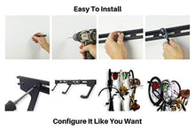 Load image into Gallery viewer, Koova Wall Mount Bike Storage Rack Garage Hanger for 6 Bicycles + Helmets | Fits All Bikes Even Large Cruisers / Big Tire Mountain Bikes | Heavy Duty Powder Coated Steel | Made In USA (6 Bike Rack)
