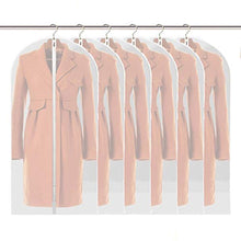 Load image into Gallery viewer, Hauserlin Garment Bags, Pack of 6 PEVA Sturdy Suit Bags, Dust Water Proof Cover Breathable Full Strong Zipper Transparent Window Clothes Bags Hanging Suit Dress Closet (24" x 53")