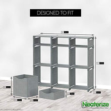 Load image into Gallery viewer, 9 Cube Organizer | Set of Storage Cubes Included | DIY Closet Organizer Bins | Cube Organizers and Storage Shelves Unit | Closet Organizer for Bedroom, Playroom, Livingroom, Office, Dorm (Grey)