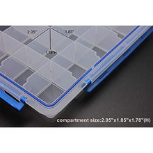 Load image into Gallery viewer, BangQiao Plastic Parts Organizer Storage Case and Adjustable Divider Box Container for Hardware, Craft and Small Accessories, 24 Grids, Clear