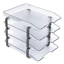 Load image into Gallery viewer, Acrimet Traditional Letter Tray 4 Tier Front Load Plastic Desktop File Organizer (Clear Crystal Color)