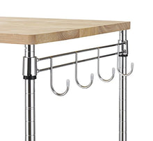 Load image into Gallery viewer, Finnhomy 3-Tier Wire Rolling Kitchen Cart, Food Service Cart, Microwave Stand, Oak Cutting Board and Chrome