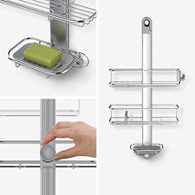 Load image into Gallery viewer, simplehuman Adjustable Shower Caddy Stainless Steel and Anodized Aluminum, Standard