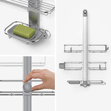 Load image into Gallery viewer, simplehuman Adjustable Shower Caddy XL, Stainless Steel and Anodized Aluminum