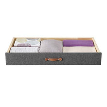 Load image into Gallery viewer, MUSEHOMEINC Upholstered Solid Wood Under Bed Storage Drawer with 4-Wheels for Bedroom/Leather Handle,Wooden Underbed Storage Organizer,Suggested for Twin and Full Size Platform Bed