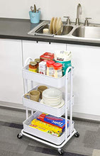Load image into Gallery viewer, SimpleHouseware Heavy Duty 3-Tier Metal Utility Rolling Cart, White