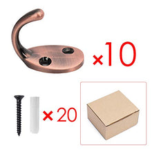 Load image into Gallery viewer, GoYonder Coat Hooks Wall Mounted Robe Hook Towel Hat Coat Key Hooks Bronze Single Wall Mounted Hook Hangers Screws (Red Copper)