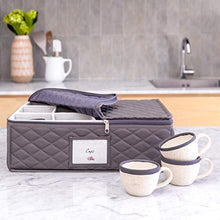 Load image into Gallery viewer, Quilted China Storage Containers - Padded 5-Piece Dish and Cup Storage Set for Organizing, Protecting or Transporting Your Cherished Dinnerware