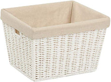 Load image into Gallery viewer, Honey-Can-Do STO-03560 Parchment Cord Basket with Handles and Liner, White, 10 x 12 x 8 inches