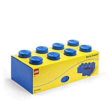 Load image into Gallery viewer, Room Copenhagen LEGO Brick Drawer, 8 Knobs, 2 Drawers, Stackable Storage Box, Bright Blue (40061731)