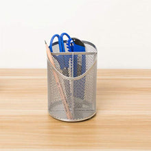 Load image into Gallery viewer, KESYOO Silver Round Steel Mesh Pen Container Pencil Cups Pencil Holder Desktop Storage Container for Home Office Desk Pen Organizer
