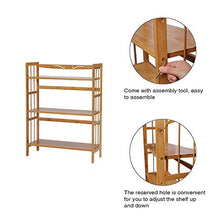 Load image into Gallery viewer, C&AHOME Bamboo Shelf, 3-Tier Bookshelf Bookcase, Free-Standing Storage Shelf, Plant Flower Stand, Max Load 35LBS Per Shelf, Utility Shelf Rack for Living Room Bathroom Kitchen Home Natural