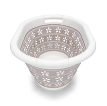 Load image into Gallery viewer, Camco White/Taupe Collapsible Utility/Laundry Basket – Perfect for Homes, Boats, and RVs – Easy Grip Carrying Handles - Foldable for Compact Storage,small - 51951